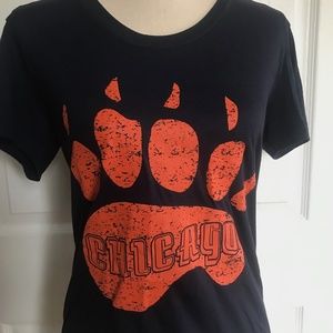 Chicago Bears Football NFL Navy Blue Paw print women's shirt size large NEW